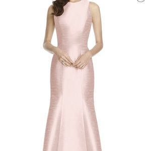 Alfred Sung Dupioni Trumpet Gown - Pearl Pink